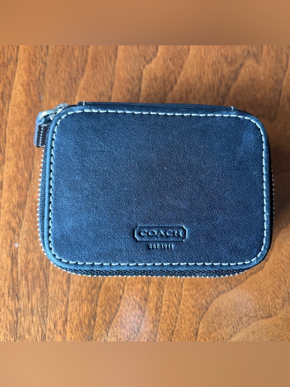 Coach Black Leather Pouch! Perfect for pills, chap stick/ sanitizer! Gift! - Picture 4 of 7